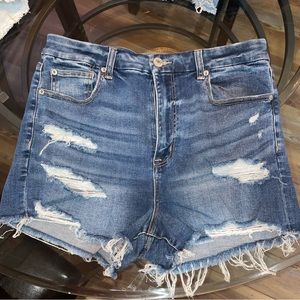 American Eagle next level stretch high waisted jean shorts, size 12